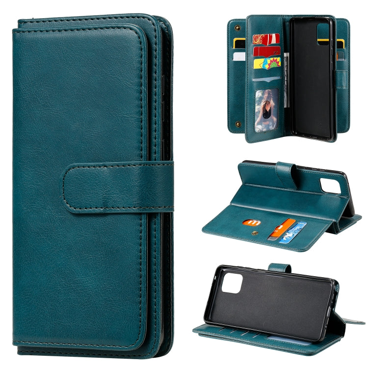 For Samsung Galaxy A81 / Note 10 Lite Multifunctional Magnetic Copper Buckle Horizontal Flip Solid Color Leather Case with 10 Card Slots & Wallet & Holder & Photo Frame