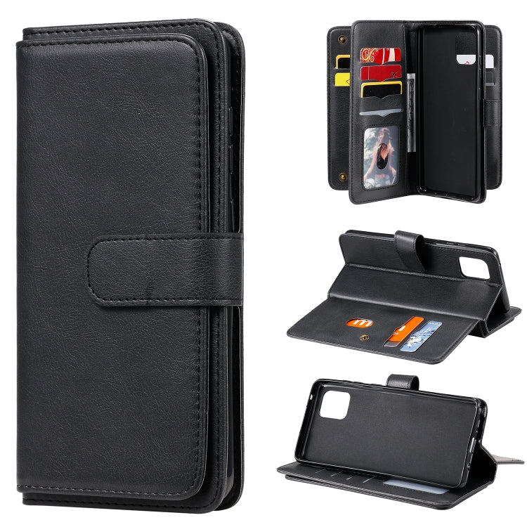 For Samsung Galaxy A81 / Note 10 Lite Multifunctional Magnetic Copper Buckle Horizontal Flip Solid Color Leather Case with 10 Card Slots & Wallet & Holder & Photo Frame