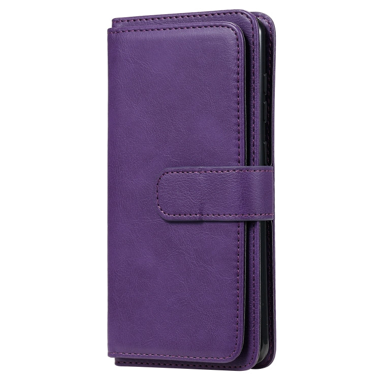 For Samsung Galaxy A81 / Note 10 Lite Multifunctional Magnetic Copper Buckle Horizontal Flip Solid Color Leather Case with 10 Card Slots & Wallet & Holder & Photo Frame