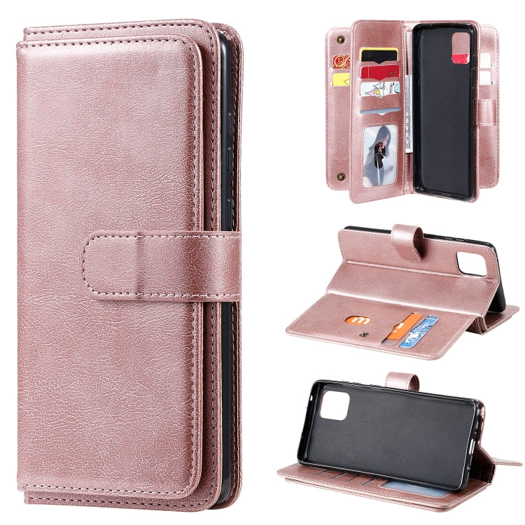For Samsung Galaxy A81 / Note 10 Lite Multifunctional Magnetic Copper Buckle Horizontal Flip Solid Color Leather Case with 10 Card Slots & Wallet & Holder & Photo Frame
