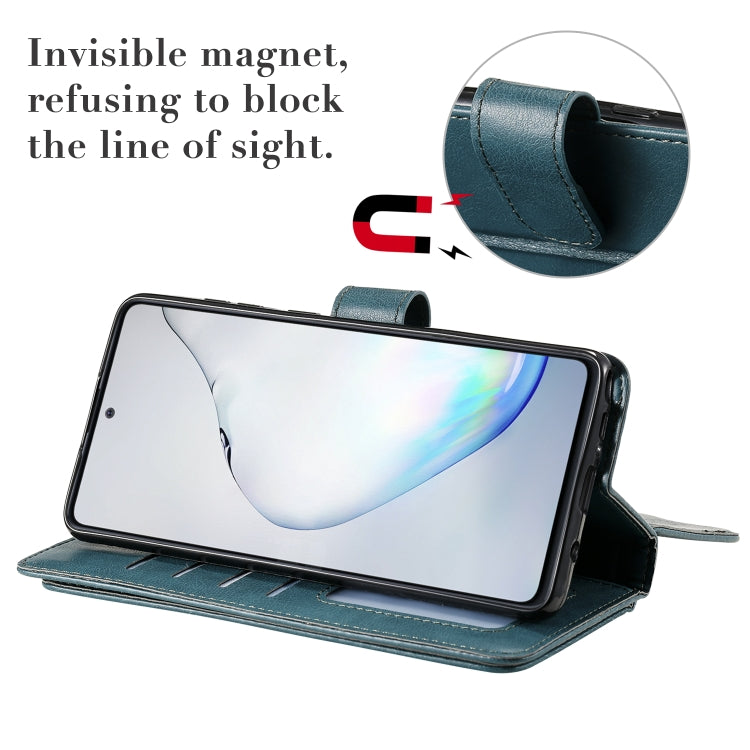 For Samsung Galaxy A81 / Note 10 Lite Multifunctional Magnetic Copper Buckle Horizontal Flip Solid Color Leather Case with 10 Card Slots & Wallet & Holder & Photo Frame