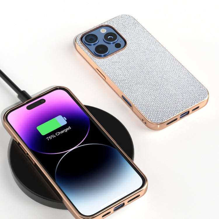 For iPhone 16 Pro Max Nano Plating Diamond Texture Phone Case