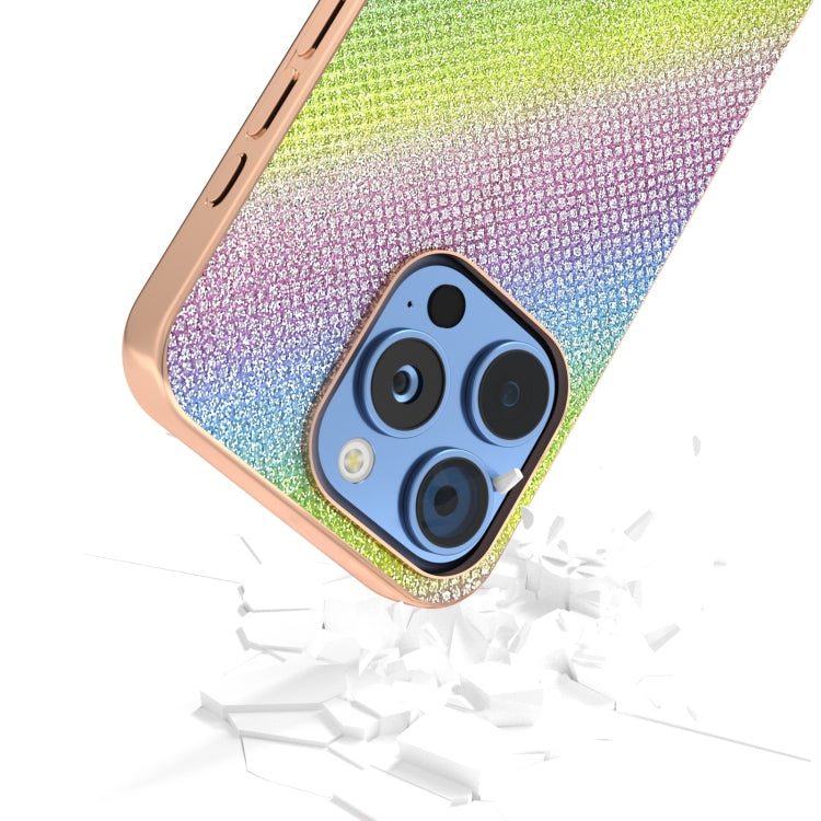 For iPhone 16 Pro Nano Plating Diamond Texture Phone Case