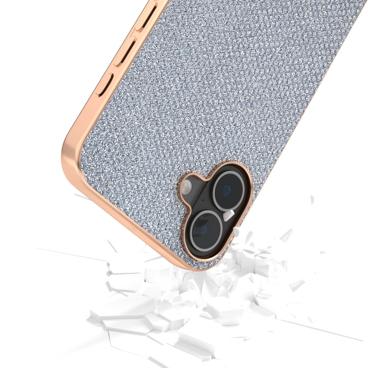 For iPhone 16 Plus Nano Plating Diamond Texture Phone Case