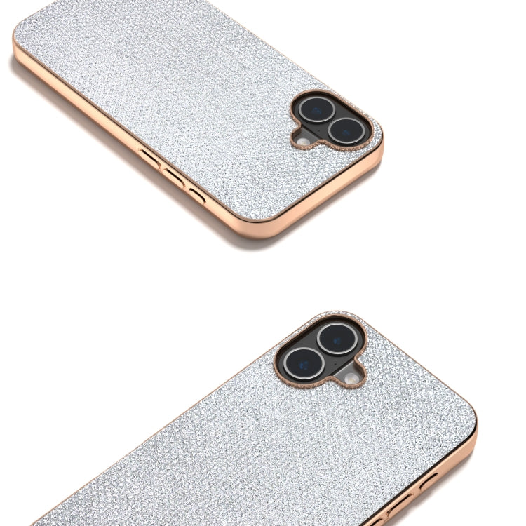 For iPhone 16 Plus Nano Plating Diamond Texture Phone Case