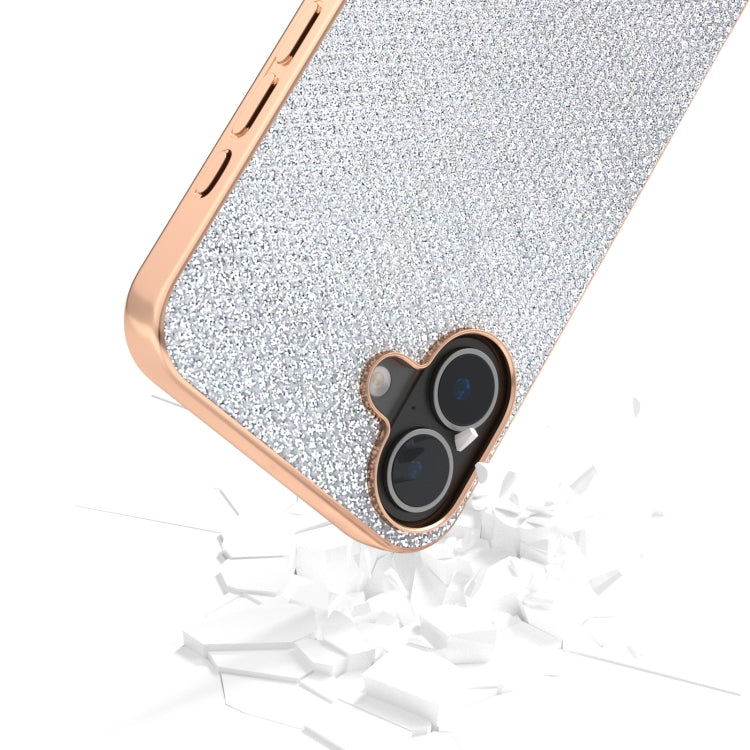 For iPhone 16 Plus Nano Plating Diamond Texture Phone Case