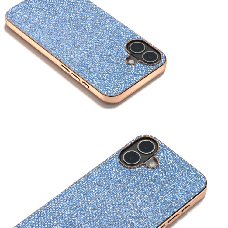 For iPhone 16 Plus Nano Plating Diamond Texture Phone Case