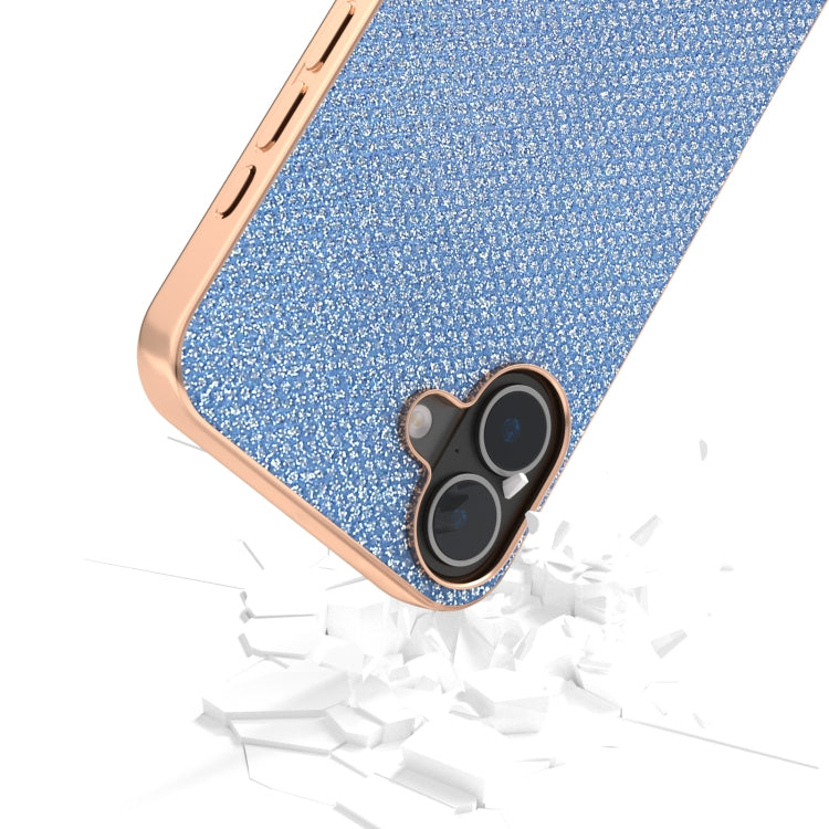 For iPhone 16 Plus Nano Plating Diamond Texture Phone Case