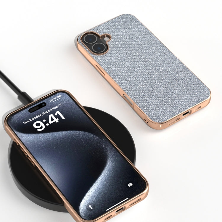 For iPhone 16 Nano Plating Diamond Texture Phone Case