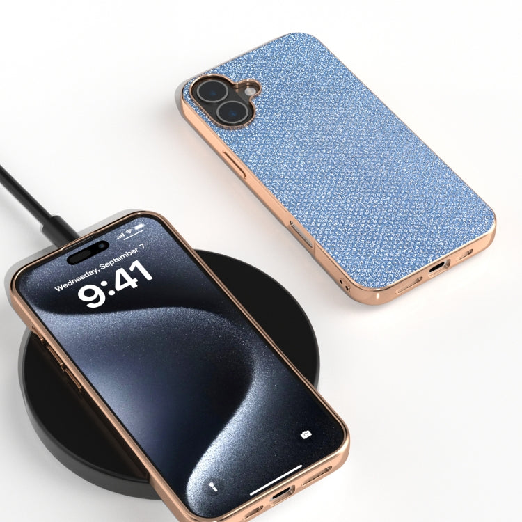 For iPhone 16 Nano Plating Diamond Texture Phone Case