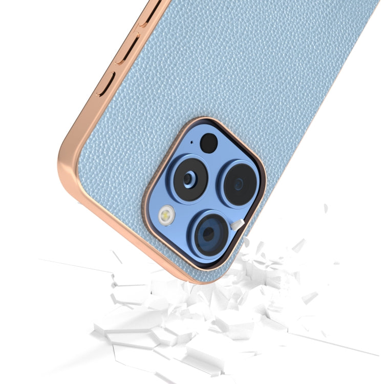 For iPhone 16 Pro ABEEL Genuine Leather Mino Series Nano Plating Phone Case