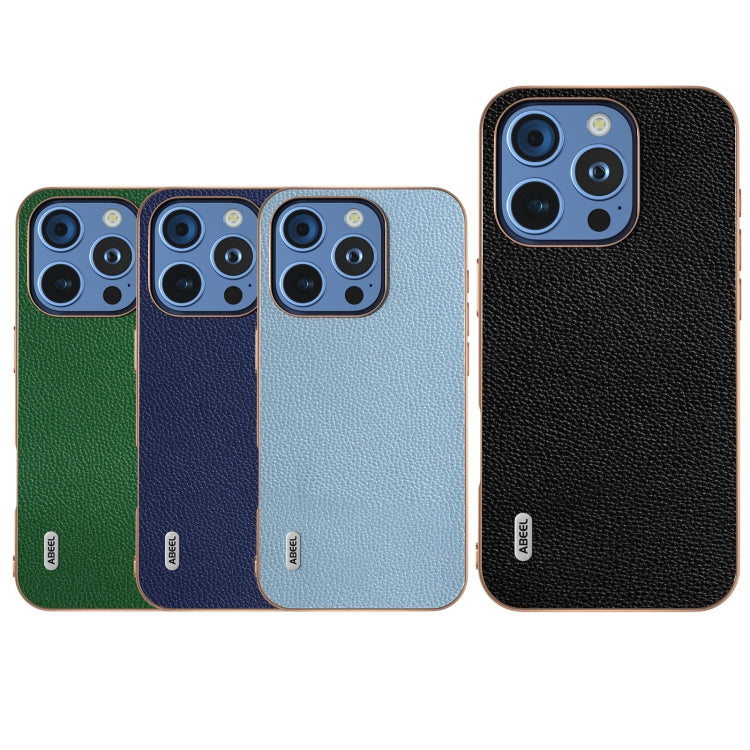 For iPhone 16 Pro ABEEL Genuine Leather Mino Series Nano Plating Phone Case