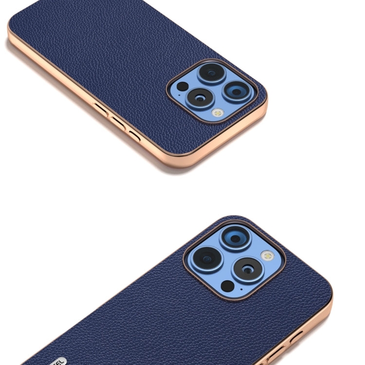 For iPhone 16 Pro ABEEL Genuine Leather Mino Series Nano Plating Phone Case