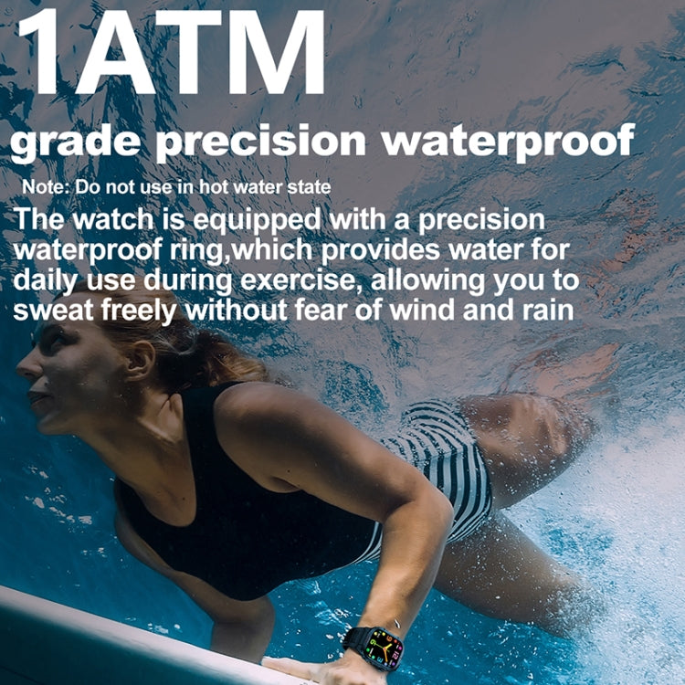 G45 2.01 inch Screen Silicone Strap 10m Waterproof Smart Watch, Support Flashlight / Bluetooth Call / HRV - Black
