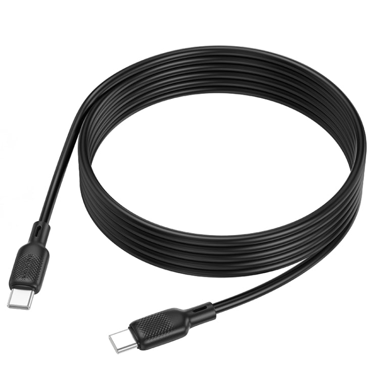 BOROFONE BX113 60W USB-C / Type-C to Type-C Silicone Charging Data Cable, Length:2m - Black