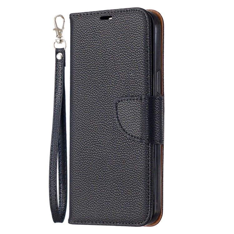 For iPhone 12 Pro Max Litchi Texture Pure Color Horizontal Flip Leather Case with Holder & Card Slots & Wallet & Lanyard