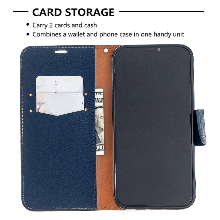 For iPhone 12 Pro Max Litchi Texture Pure Color Horizontal Flip Leather Case with Holder & Card Slots & Wallet & Lanyard