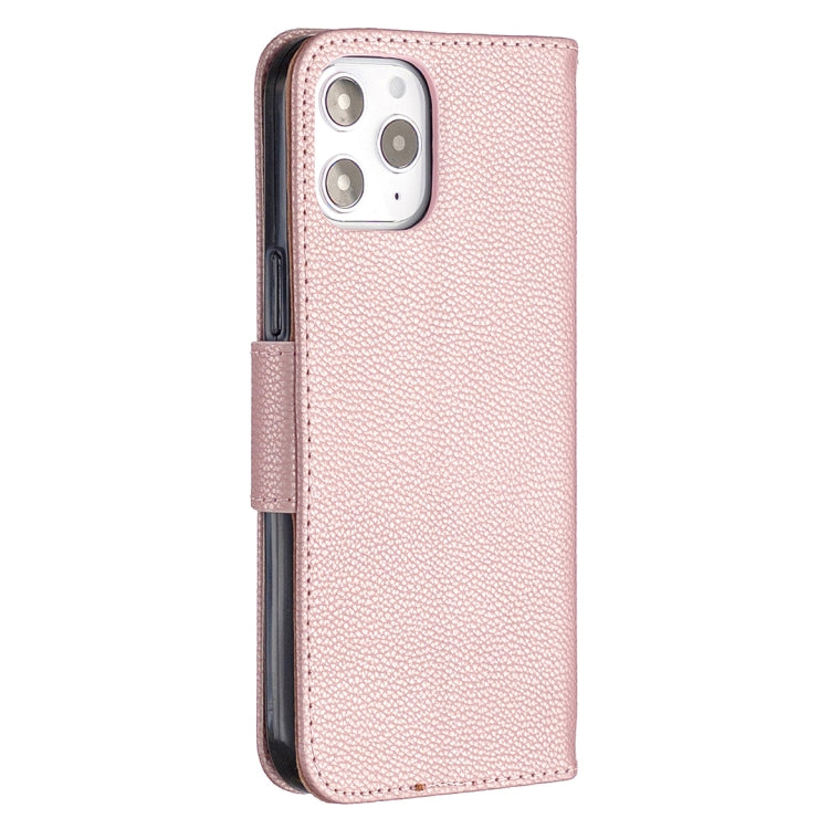For iPhone 12 Pro Max Litchi Texture Pure Color Horizontal Flip Leather Case with Holder & Card Slots & Wallet & Lanyard