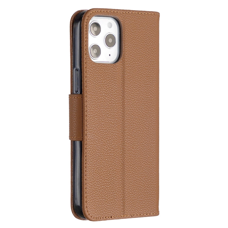 For iPhone 12 Pro Max Litchi Texture Pure Color Horizontal Flip Leather Case with Holder & Card Slots & Wallet & Lanyard