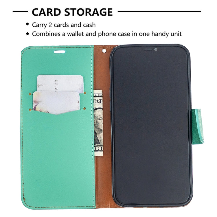 For iPhone 12 Pro Max Litchi Texture Pure Color Horizontal Flip Leather Case with Holder & Card Slots & Wallet & Lanyard