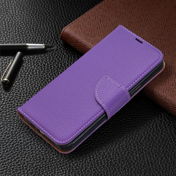 For iPhone 12 Pro Max Litchi Texture Pure Color Horizontal Flip Leather Case with Holder & Card Slots & Wallet & Lanyard