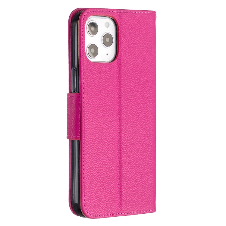 For iPhone 12 Pro Max Litchi Texture Pure Color Horizontal Flip Leather Case with Holder & Card Slots & Wallet & Lanyard