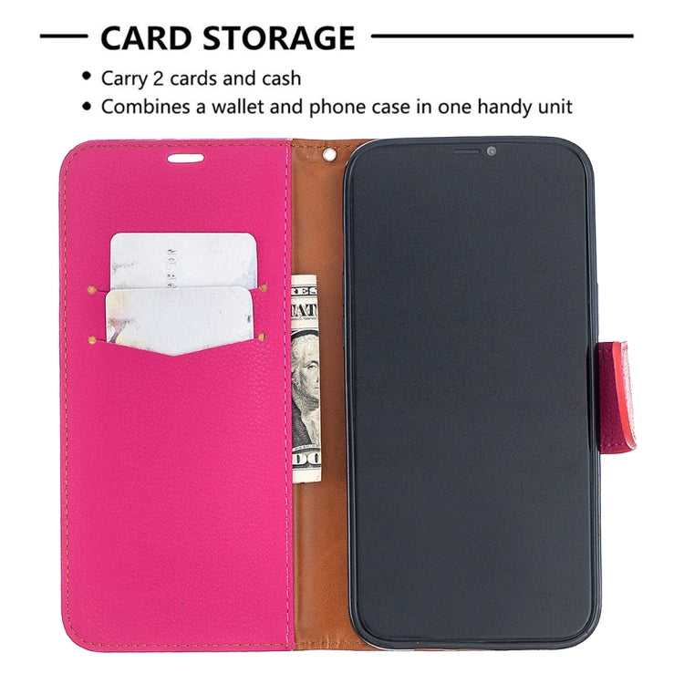 For iPhone 12 Pro Max Litchi Texture Pure Color Horizontal Flip Leather Case with Holder & Card Slots & Wallet & Lanyard