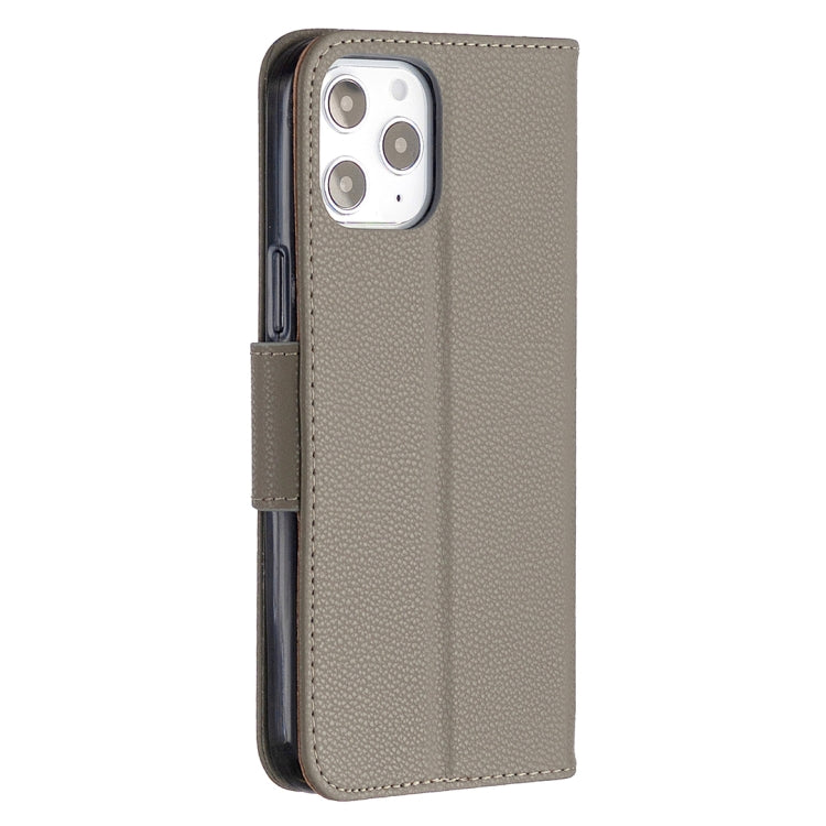 For iPhone 12 Pro Max Litchi Texture Pure Color Horizontal Flip Leather Case with Holder & Card Slots & Wallet & Lanyard
