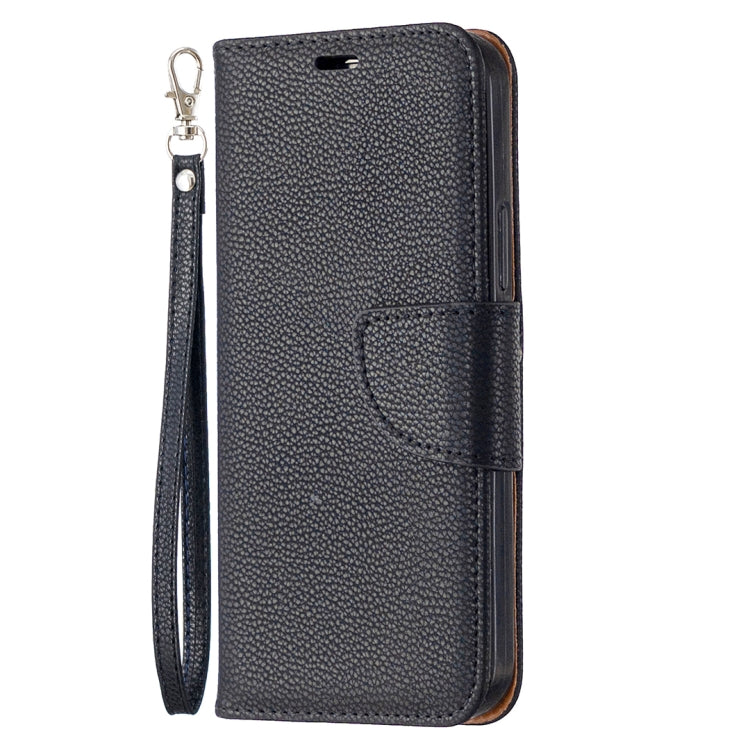 For iPhone 12 / 12 Pro Litchi Texture Pure Color Horizontal Flip Leather Case with Holder & Card Slots & Wallet & Lanyard