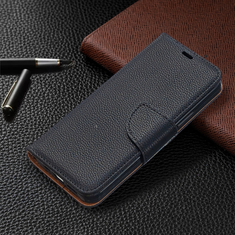 For iPhone 12 / 12 Pro Litchi Texture Pure Color Horizontal Flip Leather Case with Holder & Card Slots & Wallet & Lanyard