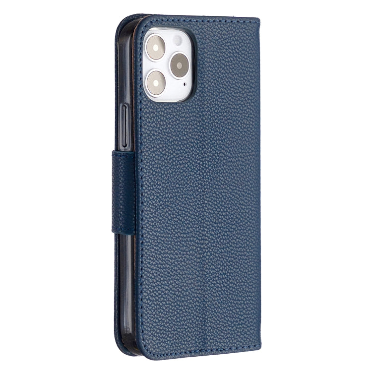 For iPhone 12 / 12 Pro Litchi Texture Pure Color Horizontal Flip Leather Case with Holder & Card Slots & Wallet & Lanyard