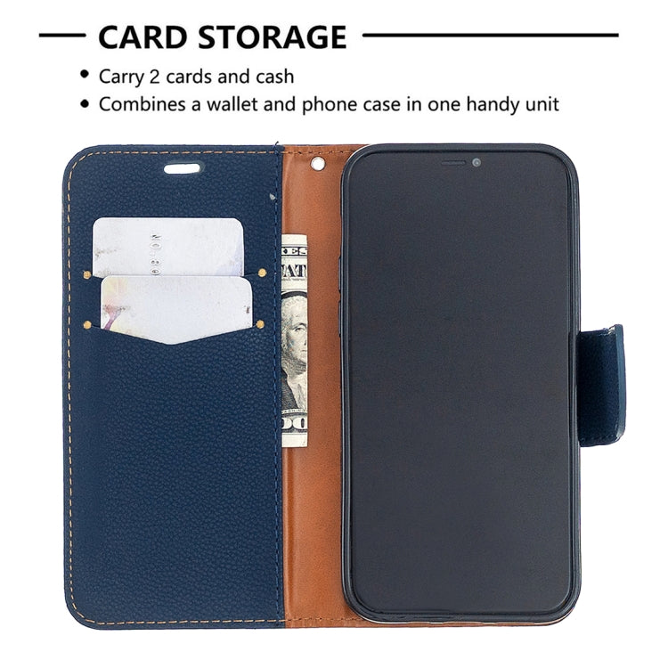 For iPhone 12 / 12 Pro Litchi Texture Pure Color Horizontal Flip Leather Case with Holder & Card Slots & Wallet & Lanyard