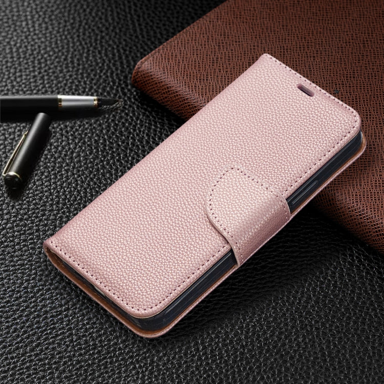 For iPhone 12 / 12 Pro Litchi Texture Pure Color Horizontal Flip Leather Case with Holder & Card Slots & Wallet & Lanyard