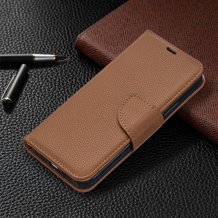 For iPhone 12 / 12 Pro Litchi Texture Pure Color Horizontal Flip Leather Case with Holder & Card Slots & Wallet & Lanyard