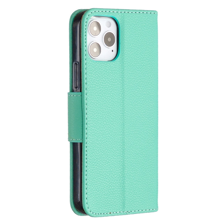 For iPhone 12 / 12 Pro Litchi Texture Pure Color Horizontal Flip Leather Case with Holder & Card Slots & Wallet & Lanyard
