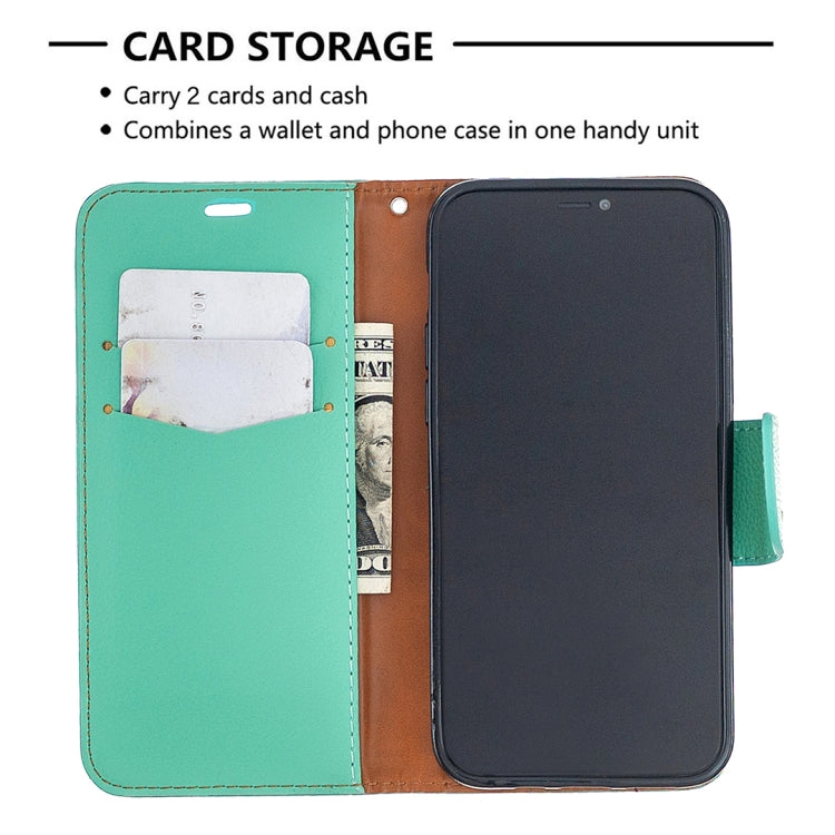 For iPhone 12 / 12 Pro Litchi Texture Pure Color Horizontal Flip Leather Case with Holder & Card Slots & Wallet & Lanyard