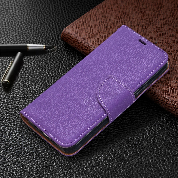 For iPhone 12 / 12 Pro Litchi Texture Pure Color Horizontal Flip Leather Case with Holder & Card Slots & Wallet & Lanyard