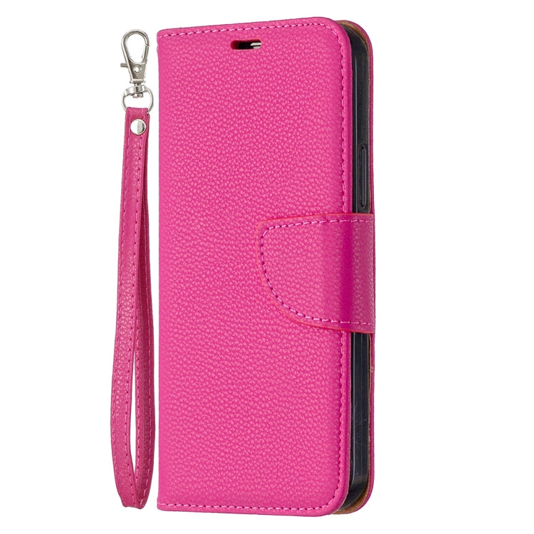 For iPhone 12 / 12 Pro Litchi Texture Pure Color Horizontal Flip Leather Case with Holder & Card Slots & Wallet & Lanyard