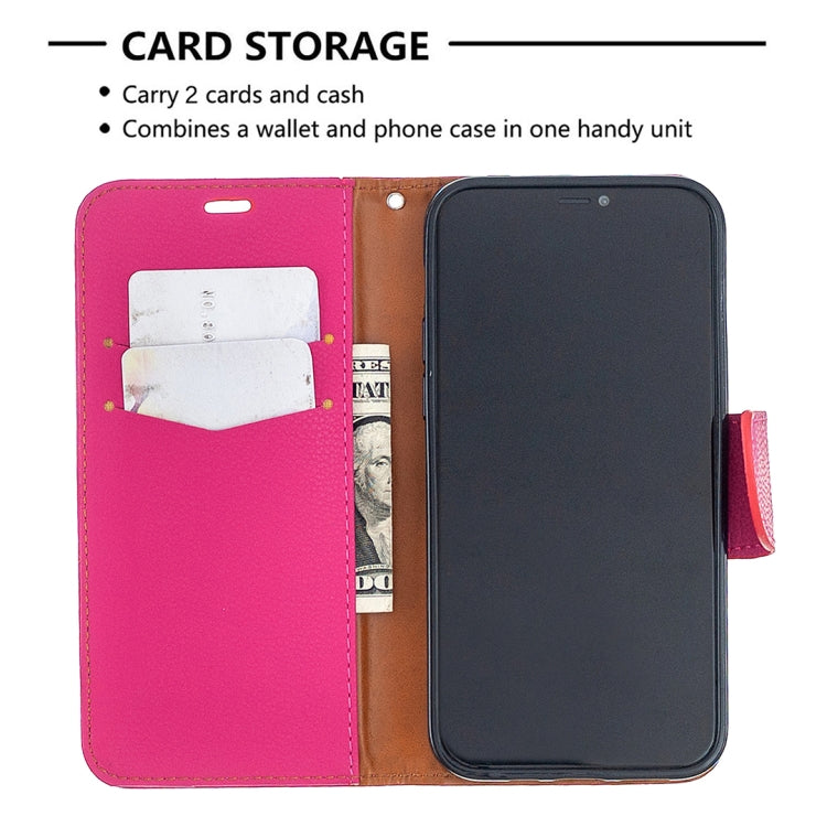 For iPhone 12 / 12 Pro Litchi Texture Pure Color Horizontal Flip Leather Case with Holder & Card Slots & Wallet & Lanyard