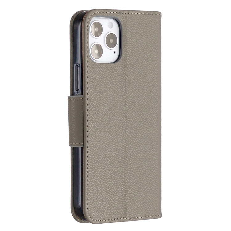 For iPhone 12 / 12 Pro Litchi Texture Pure Color Horizontal Flip Leather Case with Holder & Card Slots & Wallet & Lanyard