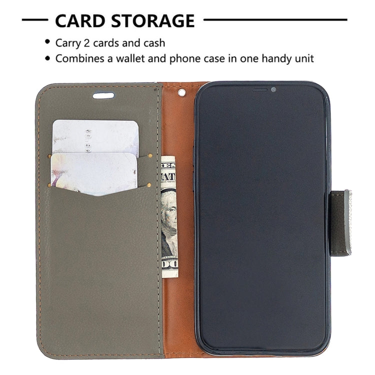 For iPhone 12 / 12 Pro Litchi Texture Pure Color Horizontal Flip Leather Case with Holder & Card Slots & Wallet & Lanyard