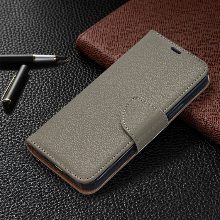 For iPhone 12 / 12 Pro Litchi Texture Pure Color Horizontal Flip Leather Case with Holder & Card Slots & Wallet & Lanyard