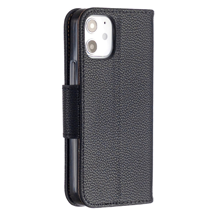 For iPhone 12 mini Litchi Texture Pure Color Horizontal Flip Leather Case with Holder & Card Slots & Wallet & Lanyard