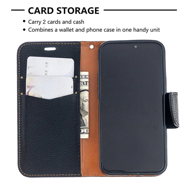 For iPhone 12 mini Litchi Texture Pure Color Horizontal Flip Leather Case with Holder & Card Slots & Wallet & Lanyard