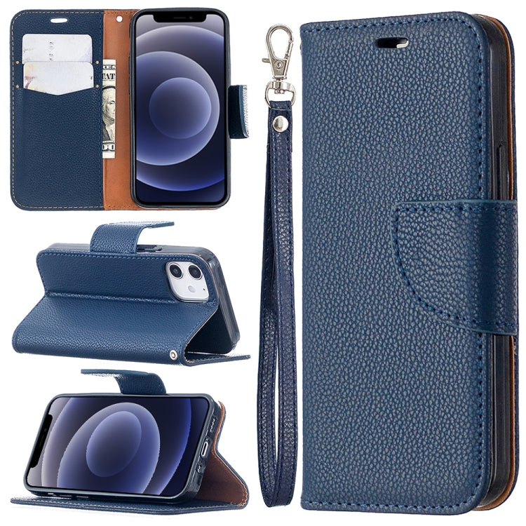 For iPhone 12 mini Litchi Texture Pure Color Horizontal Flip Leather Case with Holder & Card Slots & Wallet & Lanyard