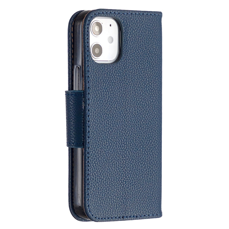 For iPhone 12 mini Litchi Texture Pure Color Horizontal Flip Leather Case with Holder & Card Slots & Wallet & Lanyard