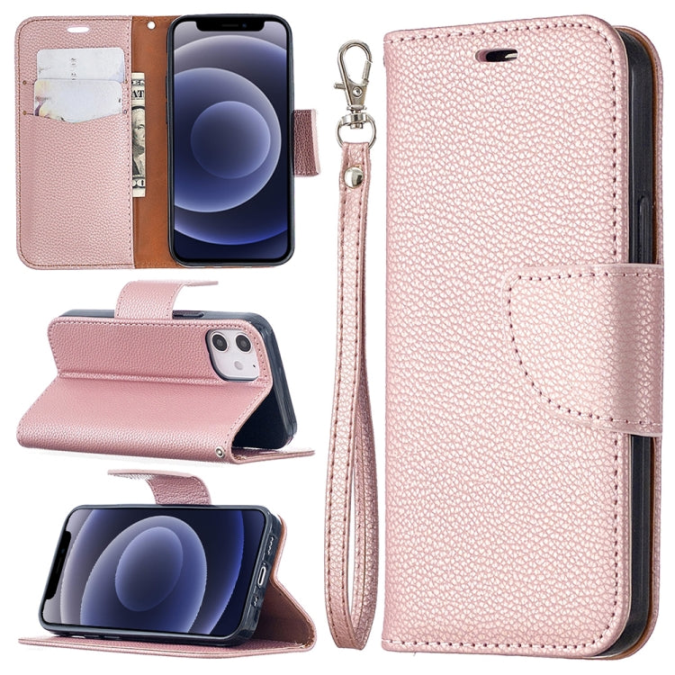 For iPhone 12 mini Litchi Texture Pure Color Horizontal Flip Leather Case with Holder & Card Slots & Wallet & Lanyard