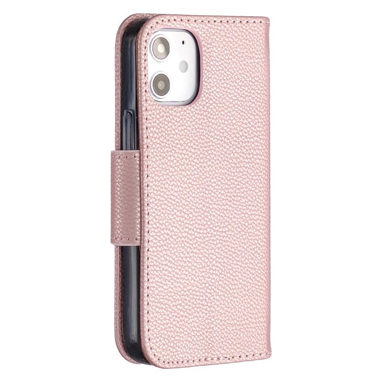 For iPhone 12 mini Litchi Texture Pure Color Horizontal Flip Leather Case with Holder & Card Slots & Wallet & Lanyard