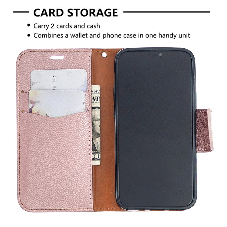 For iPhone 12 mini Litchi Texture Pure Color Horizontal Flip Leather Case with Holder & Card Slots & Wallet & Lanyard