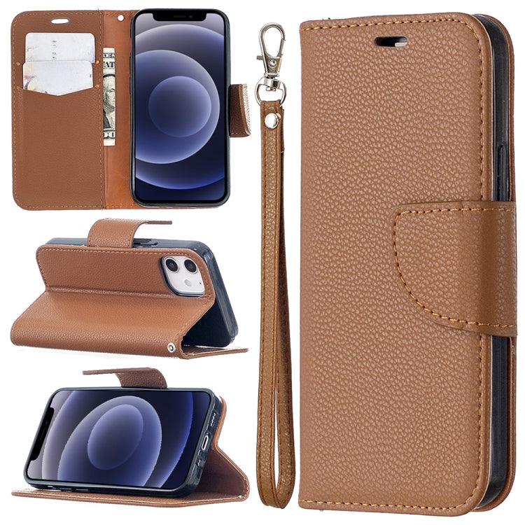 For iPhone 12 mini Litchi Texture Pure Color Horizontal Flip Leather Case with Holder & Card Slots & Wallet & Lanyard